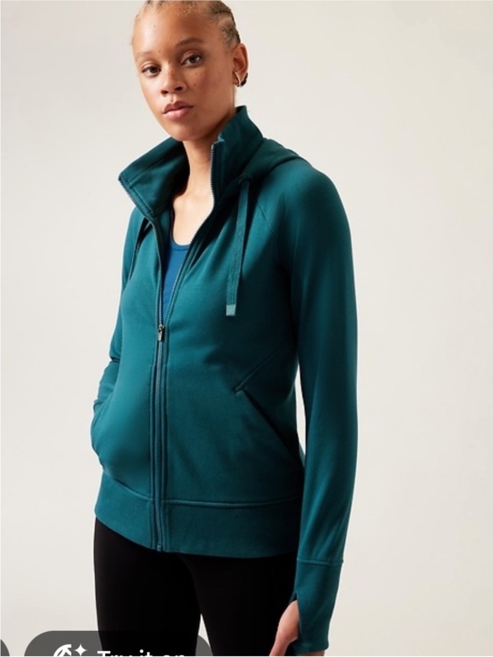 Athleta Teal Triumph Hoodie - Picture 3 of 3